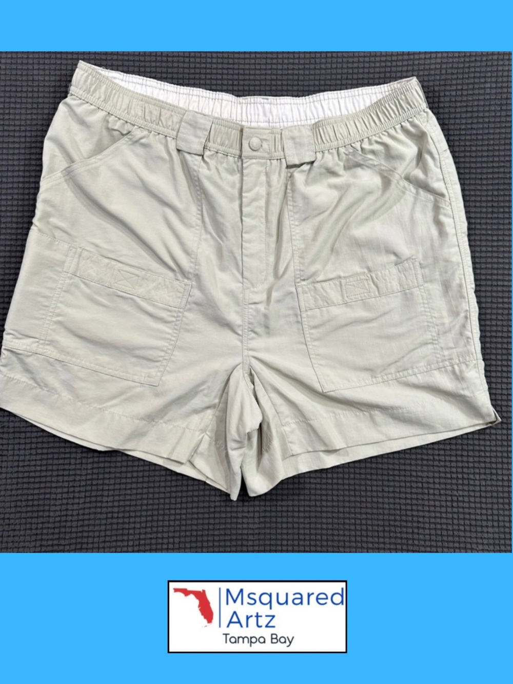 Reel Legends Tan Fishing Shorts Men's 38 Elastic Waist Performance Outdoor